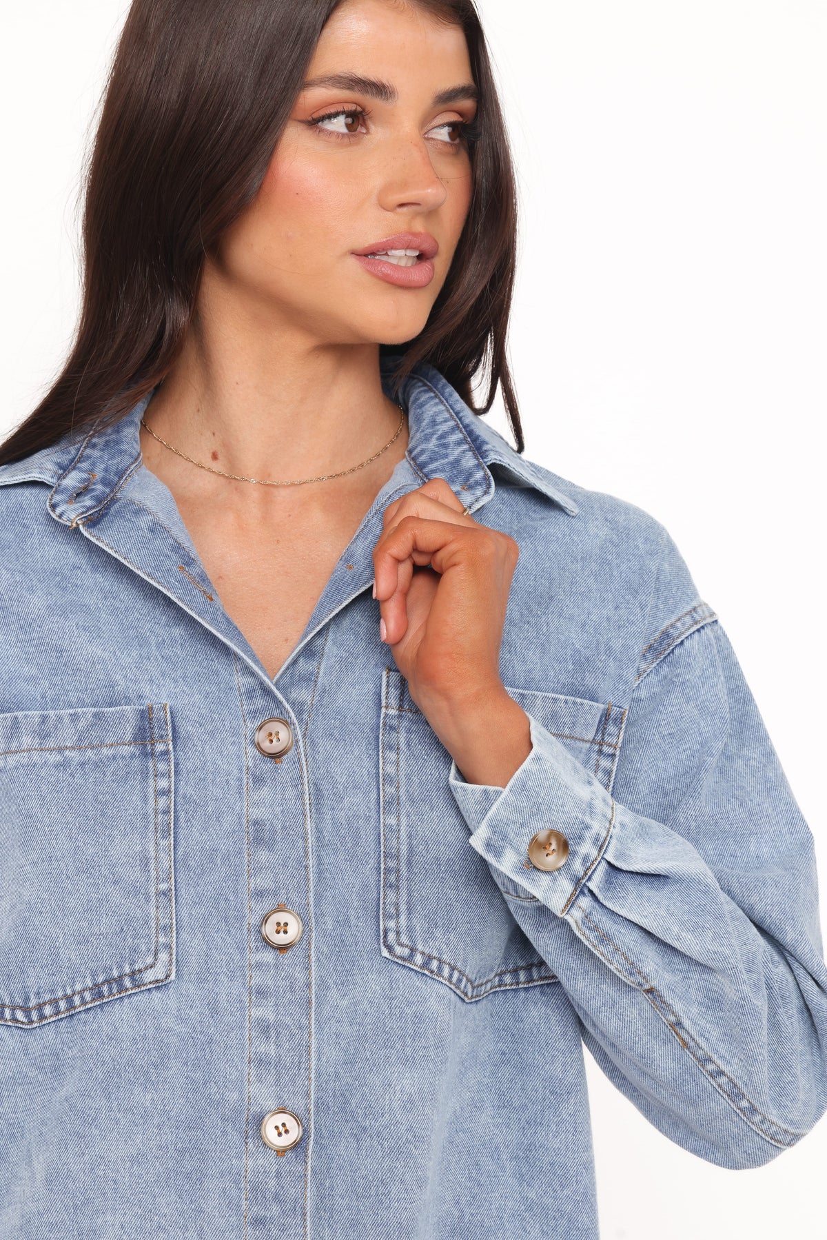 Anicia Denim Shirt in Light – view 2 of 7
