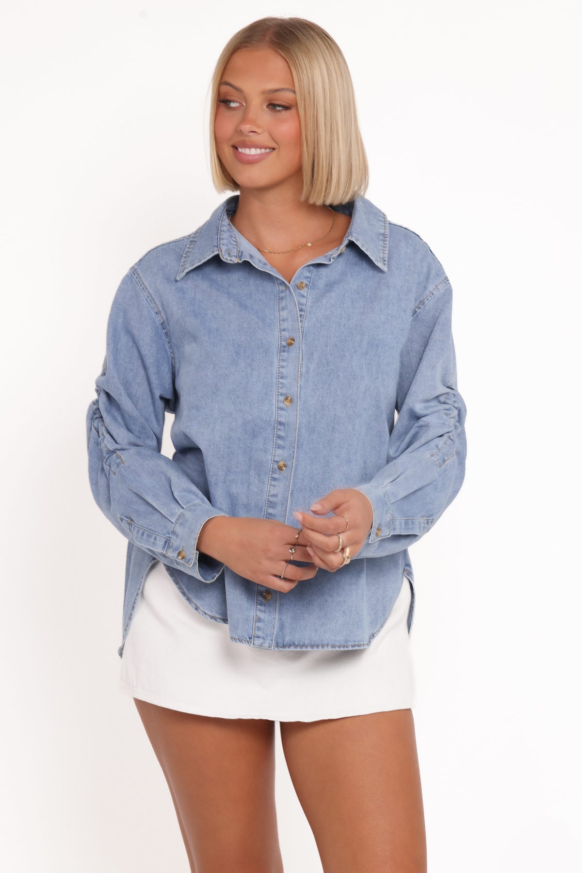 Antonella Denim Shirt in Denim Blue – view 1 of 8