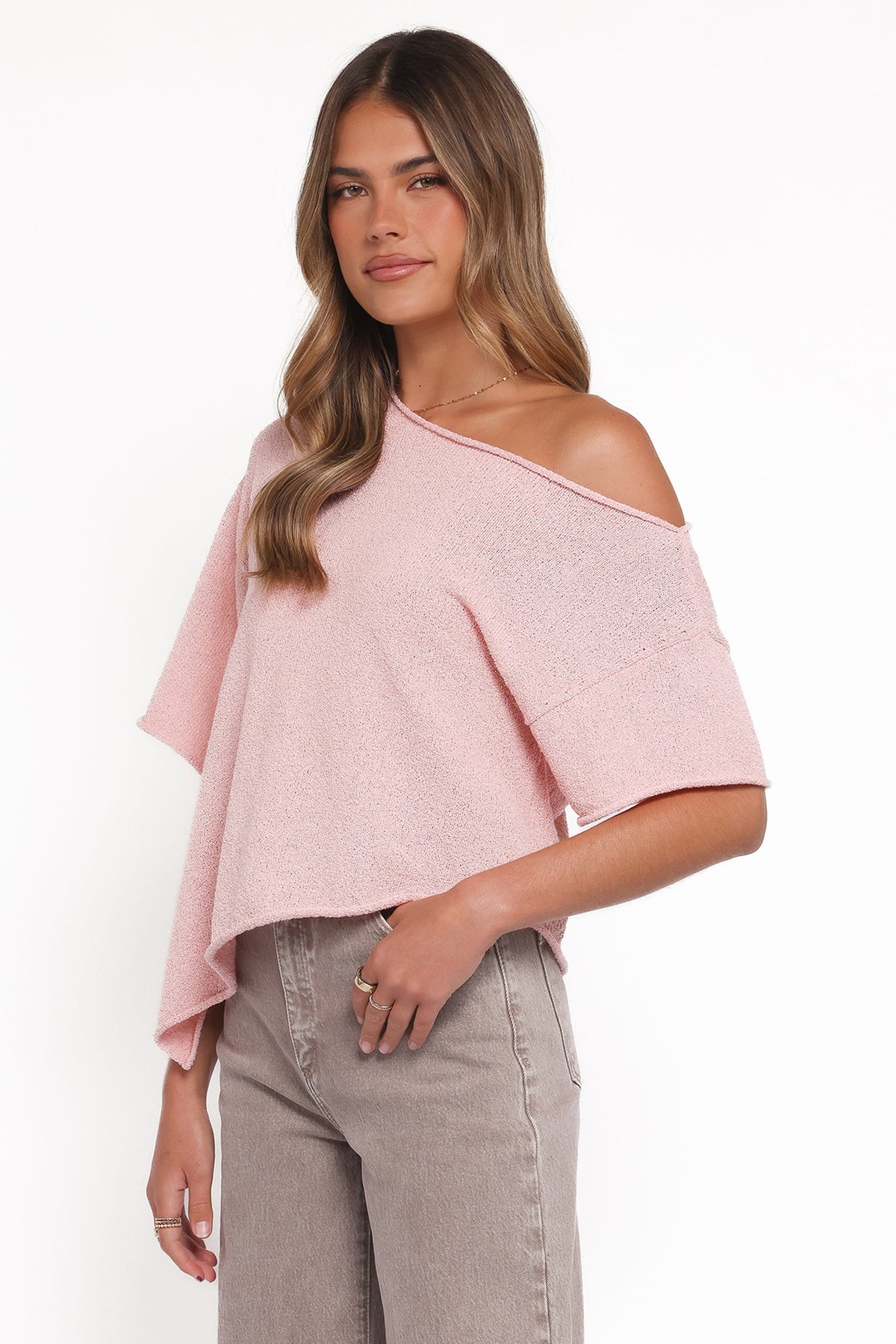 Ardena Boucle Knit Top in Pink – view 1 of 7
