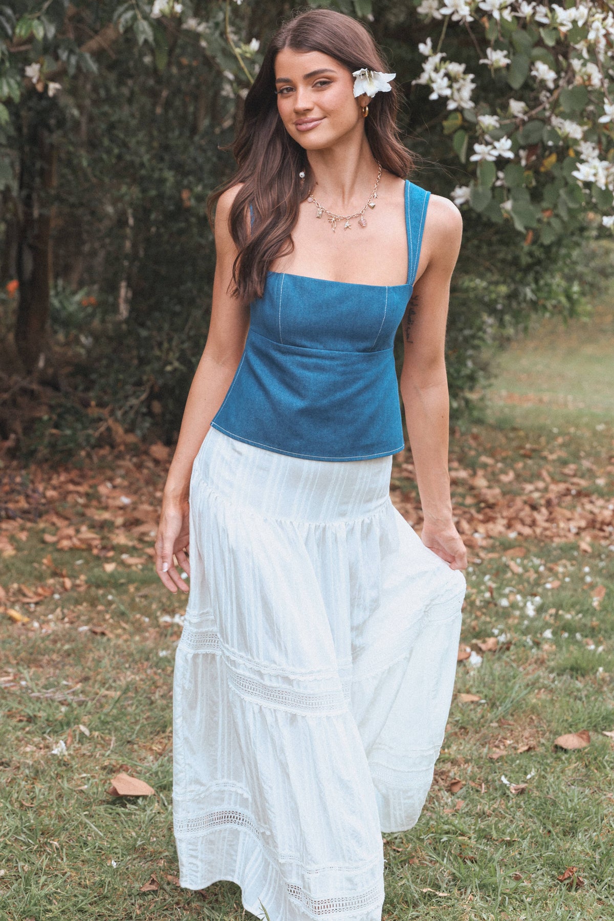 Azura Top in Denim – view 1 of 8