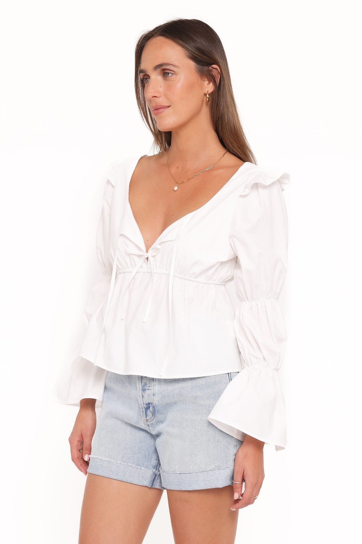 Bairbre Peasant Top in White – view 3 of 7