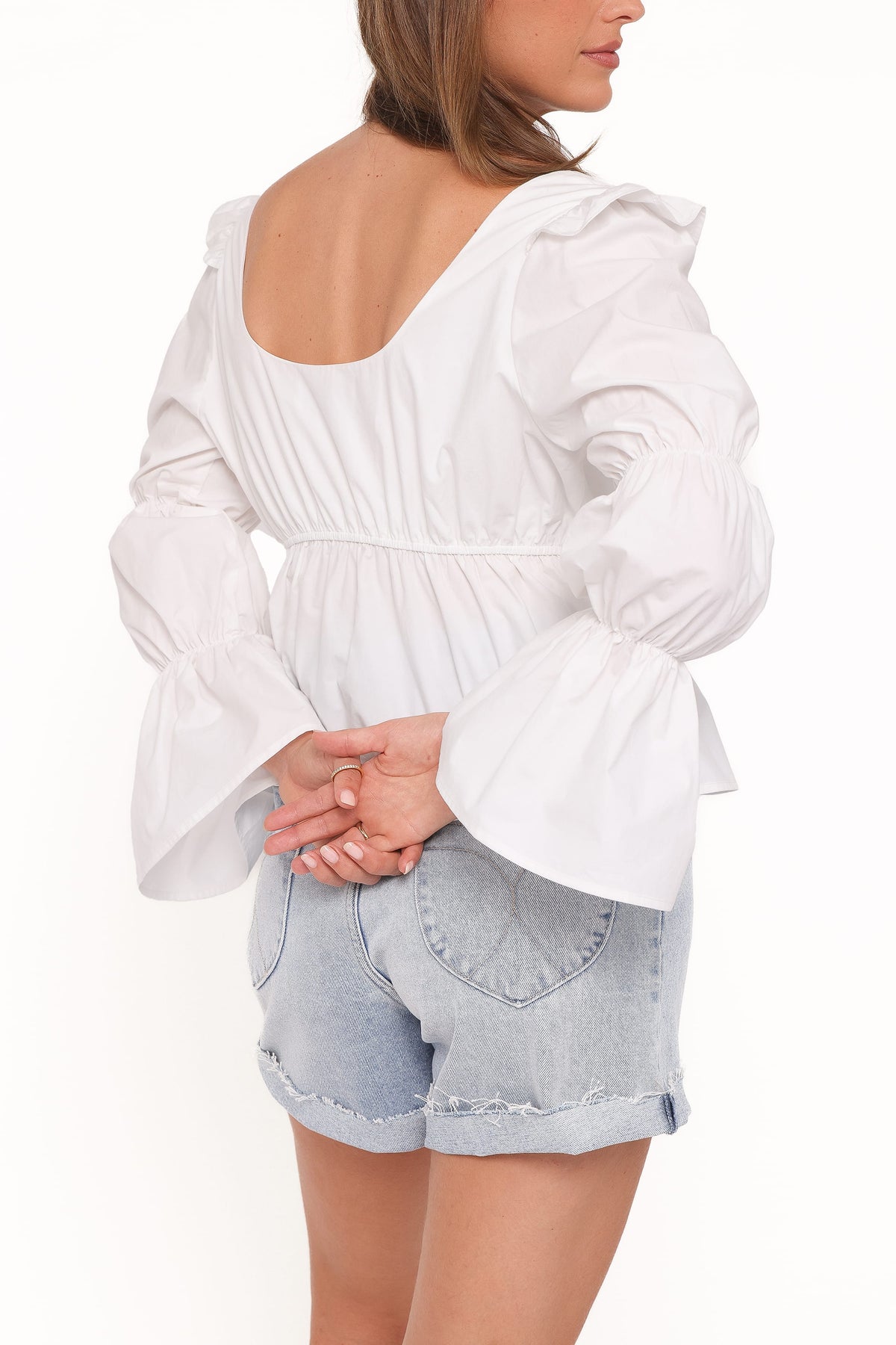 Bairbre Peasant Top in White – view 4 of 7