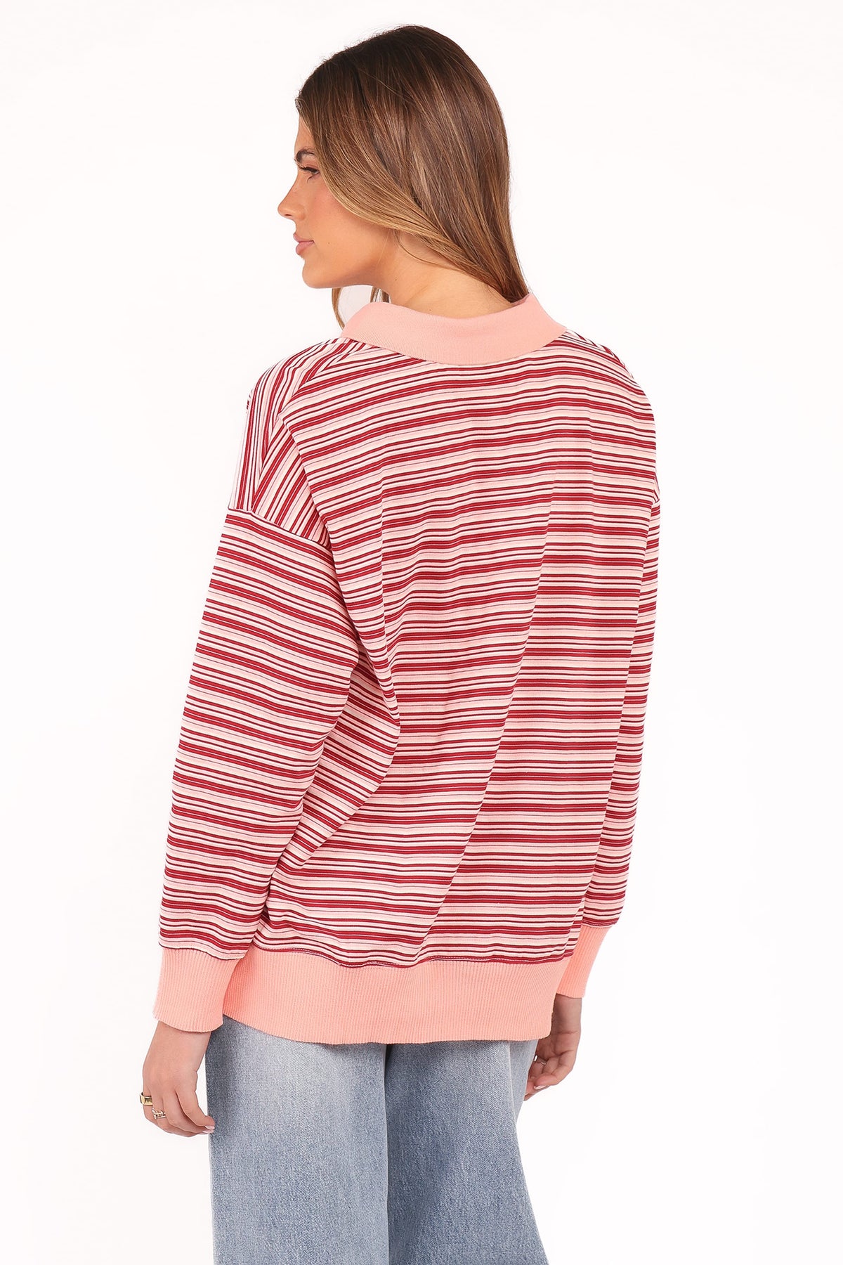 Beau Long Sleeve Jersey Top in Pink Stripe – view 5 of 9