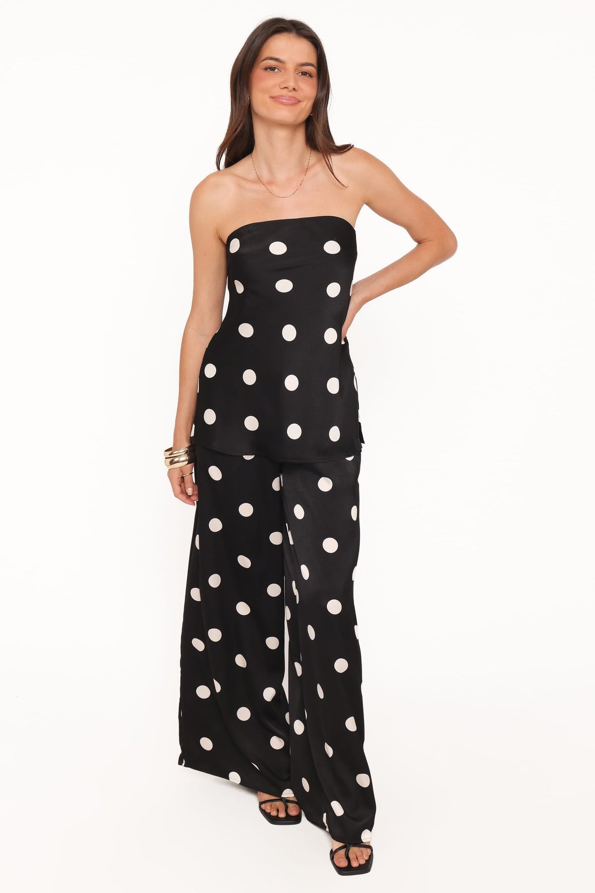 Belinda Strapless Top in Black/Cream – view 5 of 6