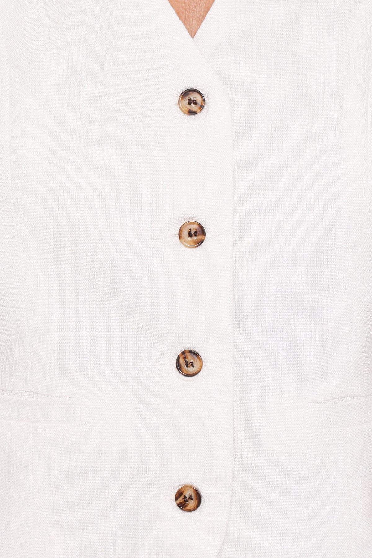Bell Linen Vest in Cream – view 7 of 8