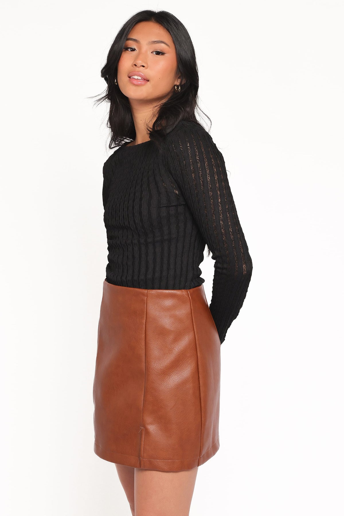 Bellatrix Textured Knit Top in Black – view 3 of 7