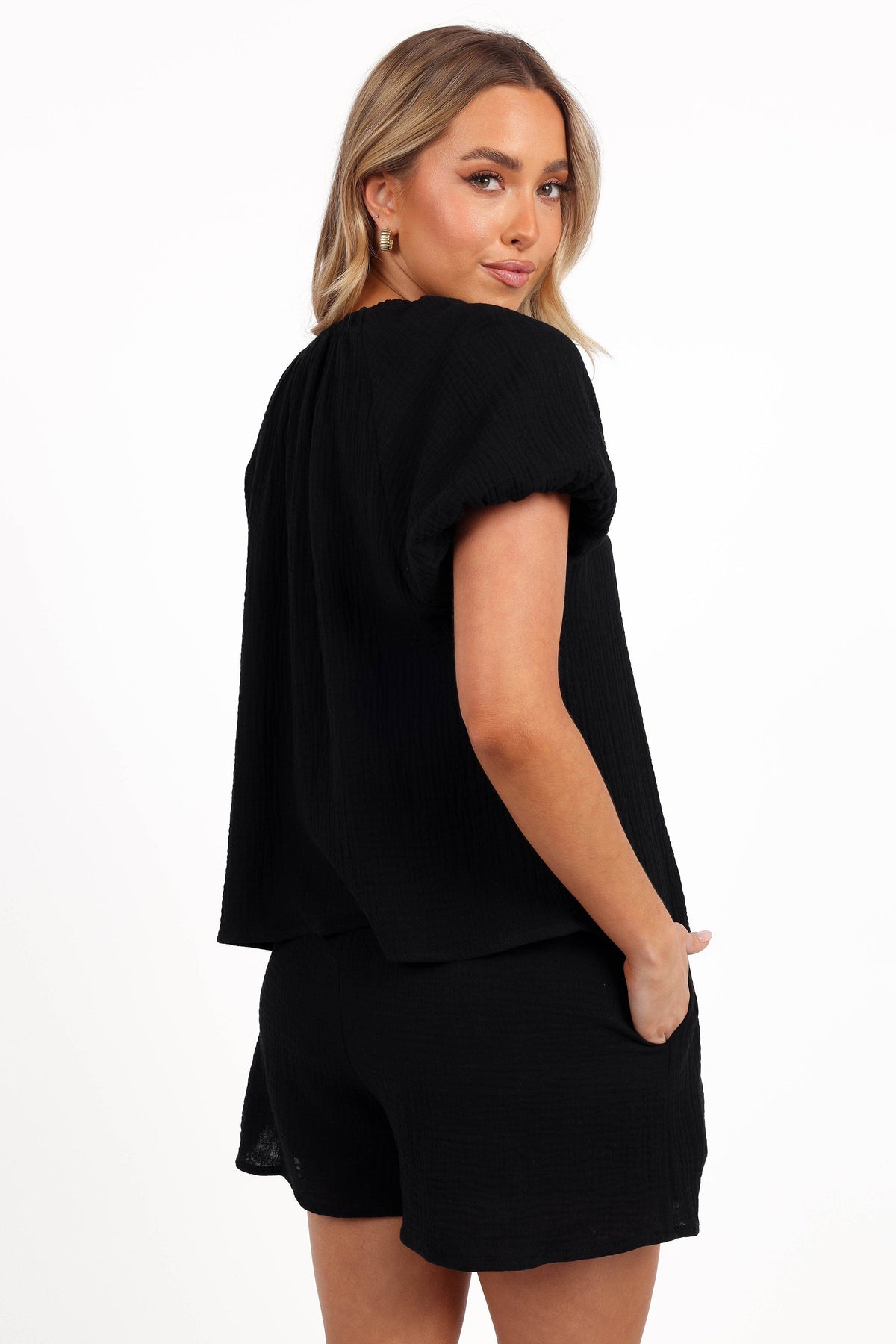 Bonnie Short Sleeve Top in Black – view 6 of 8