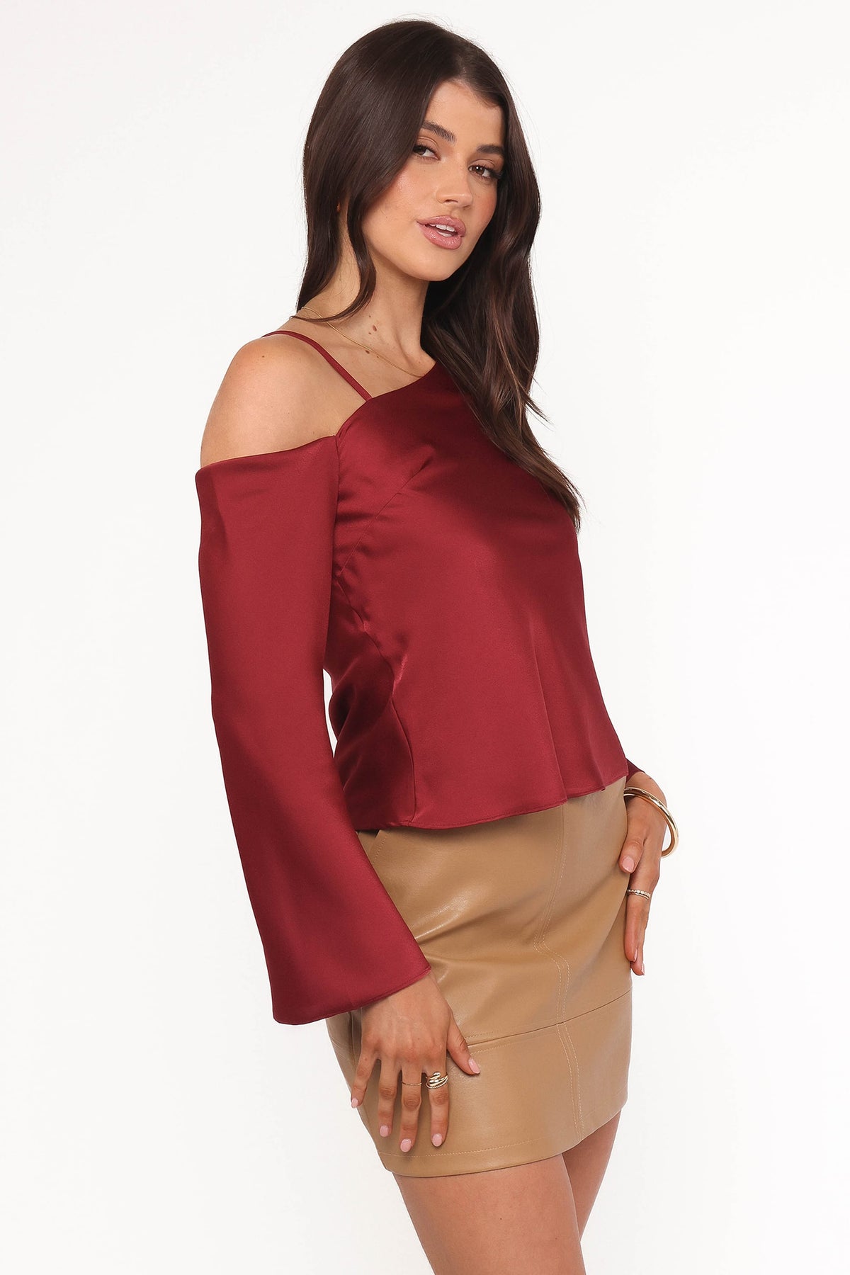 Brisa Off Shoulder Top in Cherry – view 5 of 7
