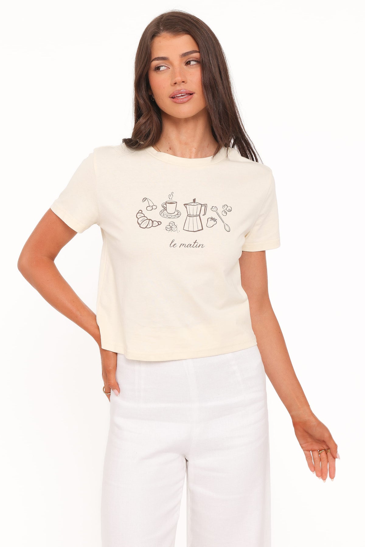 Camelia Graphic Tee in Cream – view 6 of 8