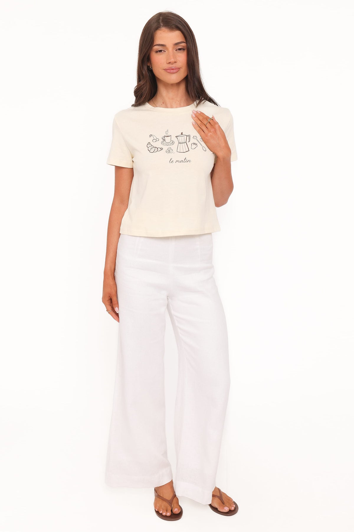 Camelia Graphic Tee in Cream – view 5 of 8