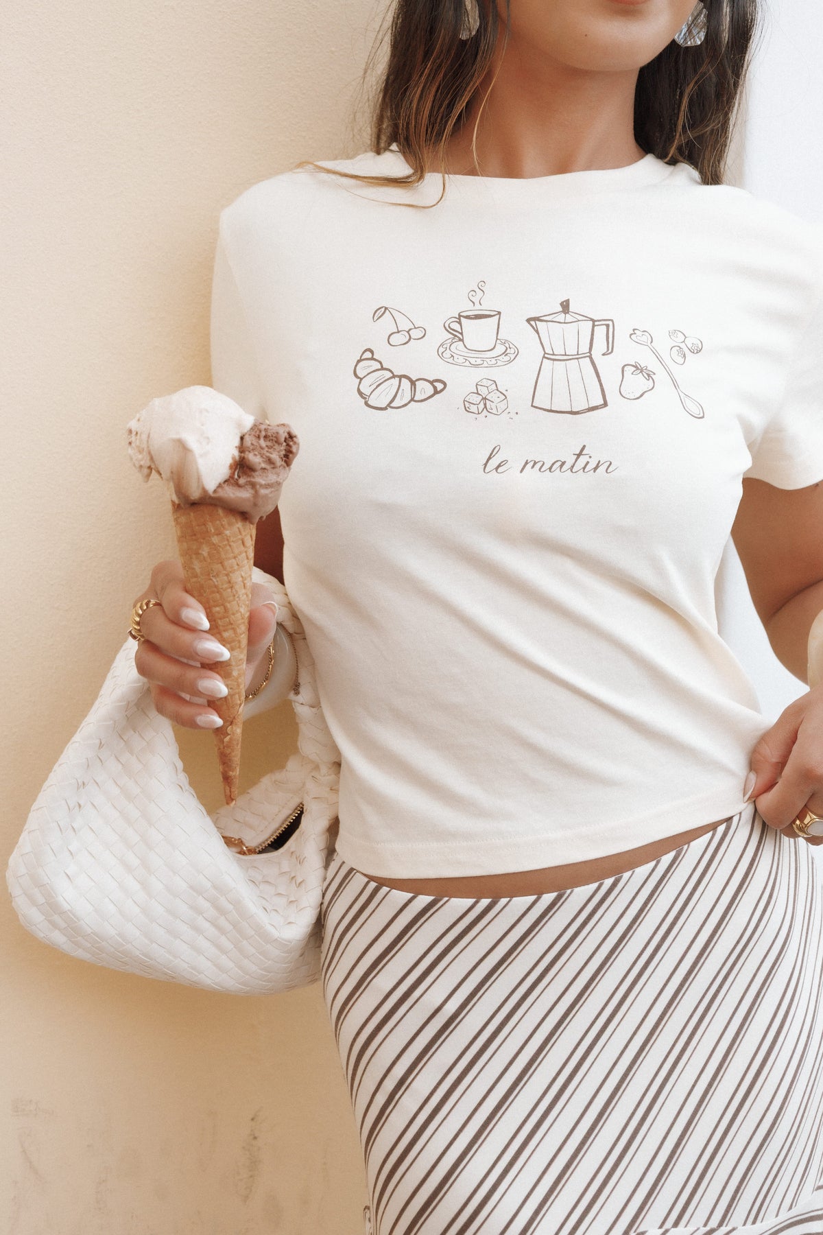 Camelia Graphic Tee in Cream – view 1 of 8