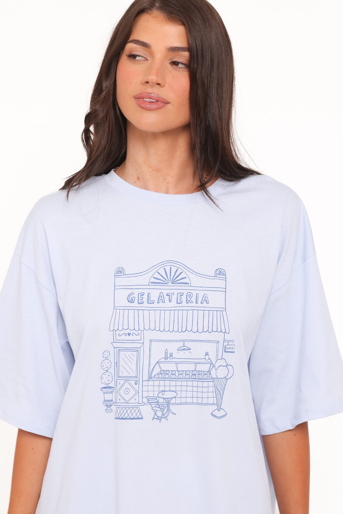 Carmen Graphic Tee in Baby Blue – view 3 of 9