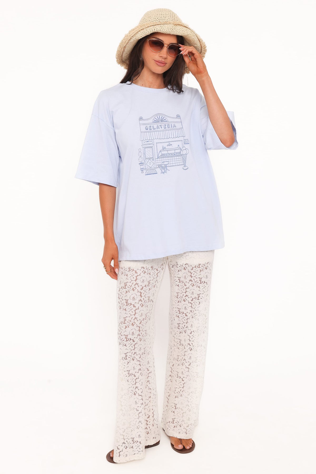 Carmen Graphic Tee in Baby Blue – view 2 of 9