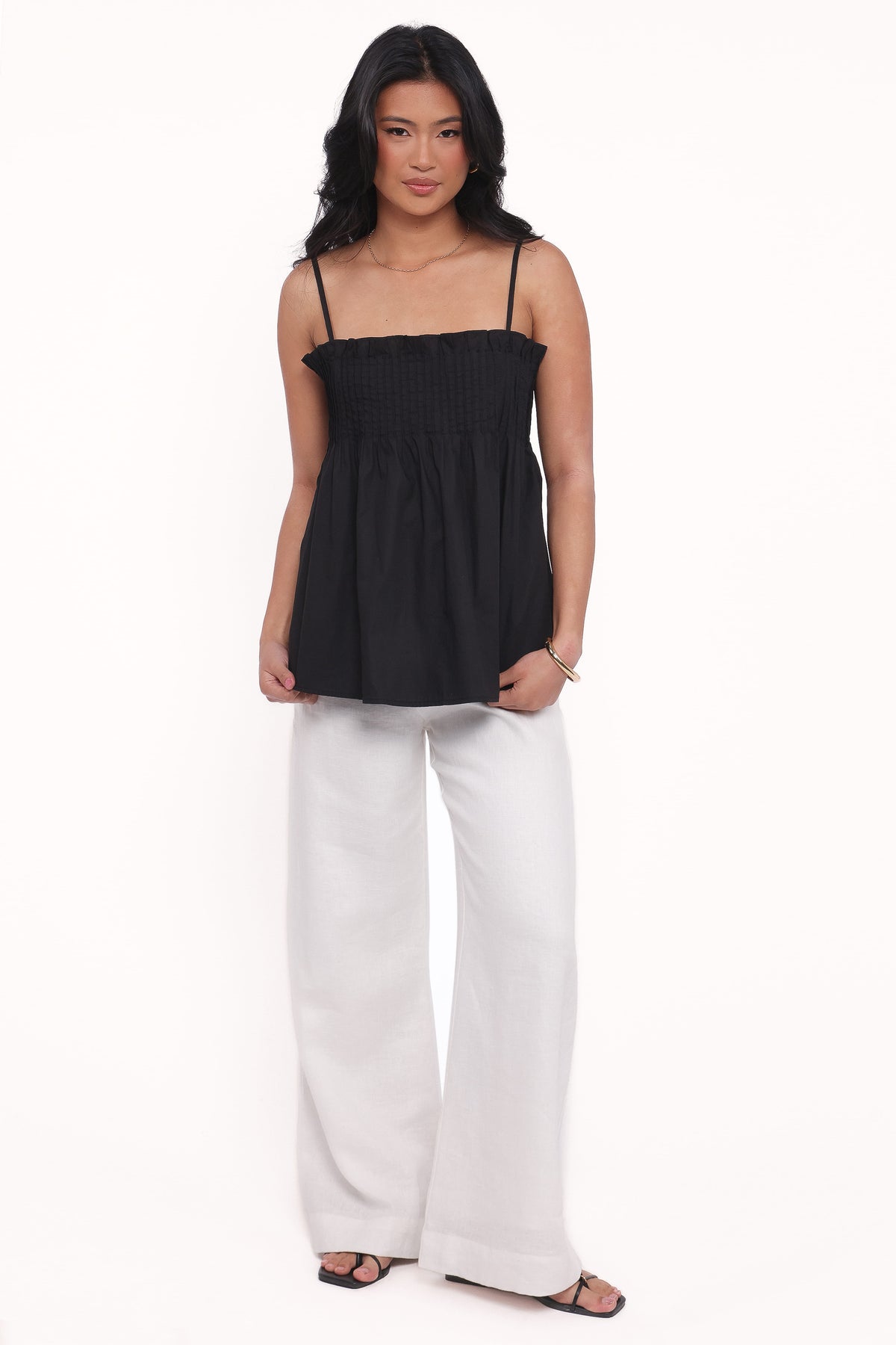 Carson Pleated Top in Black – view 6 of 7