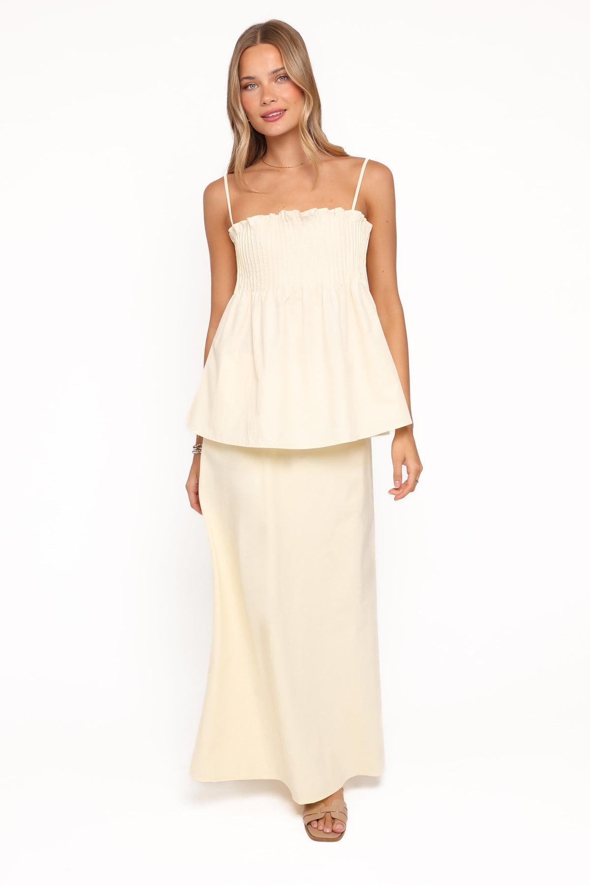 Carson Pleated Top in Butter Yellow – view 6 of 8
