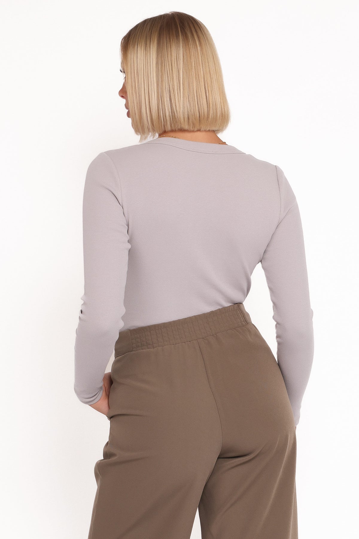 Cass Long Sleeve Top in Grey – view 5 of 9