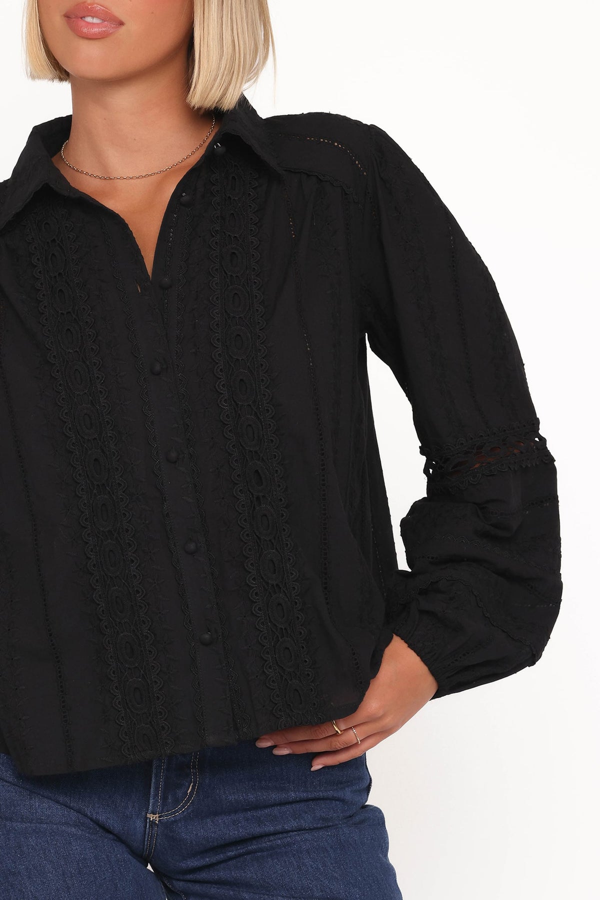 Catania Lace Inset Top in Black – view 2 of 6