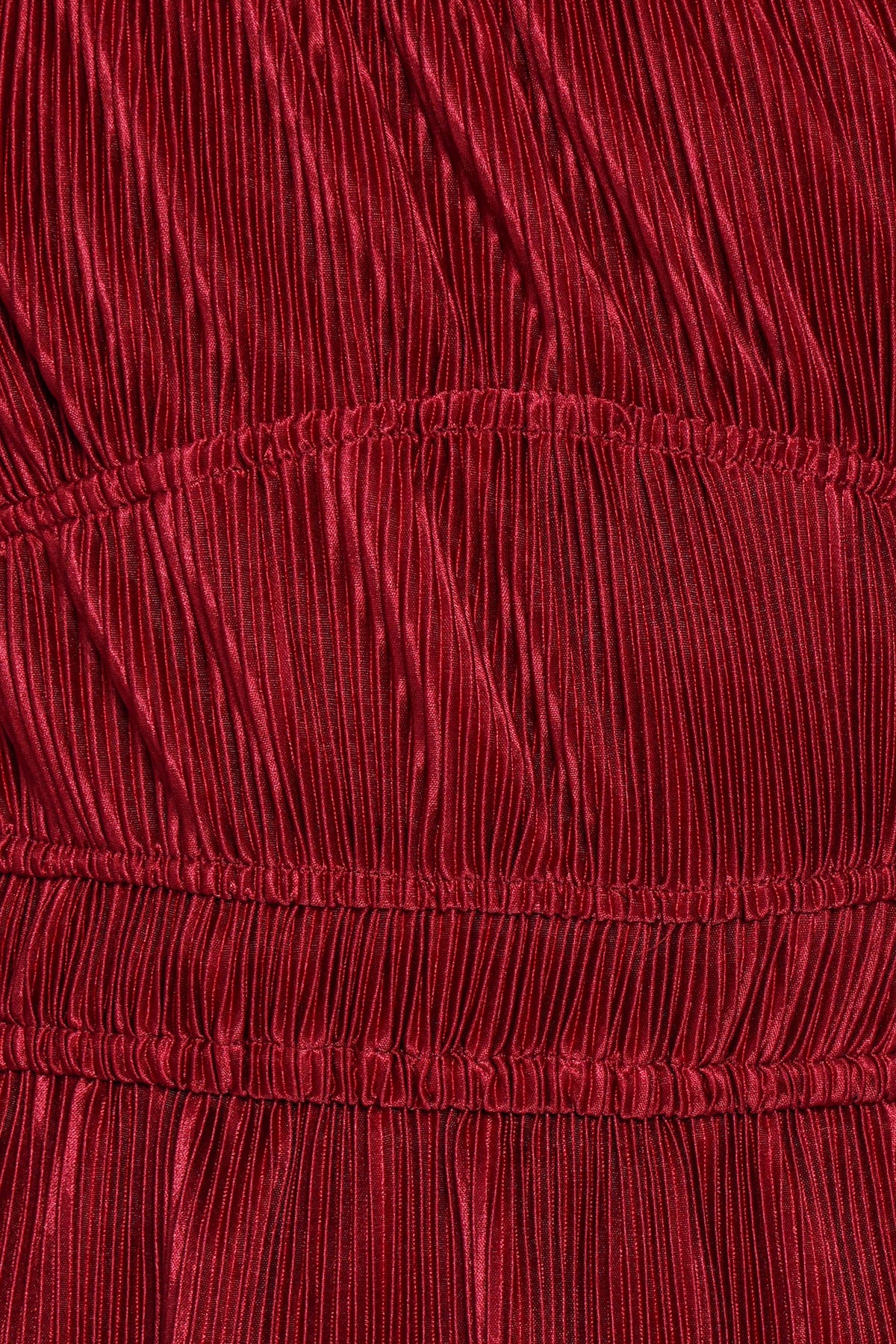 Ceppia Plisse Top in Burgundy – view 7 of 8