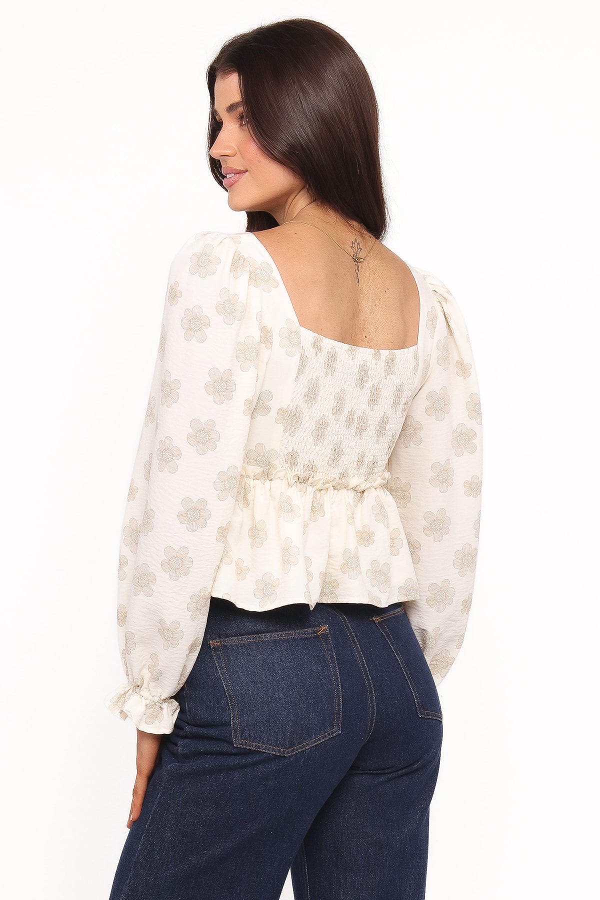 Cielo Top in Sand Beige Floral – view 4 of 6