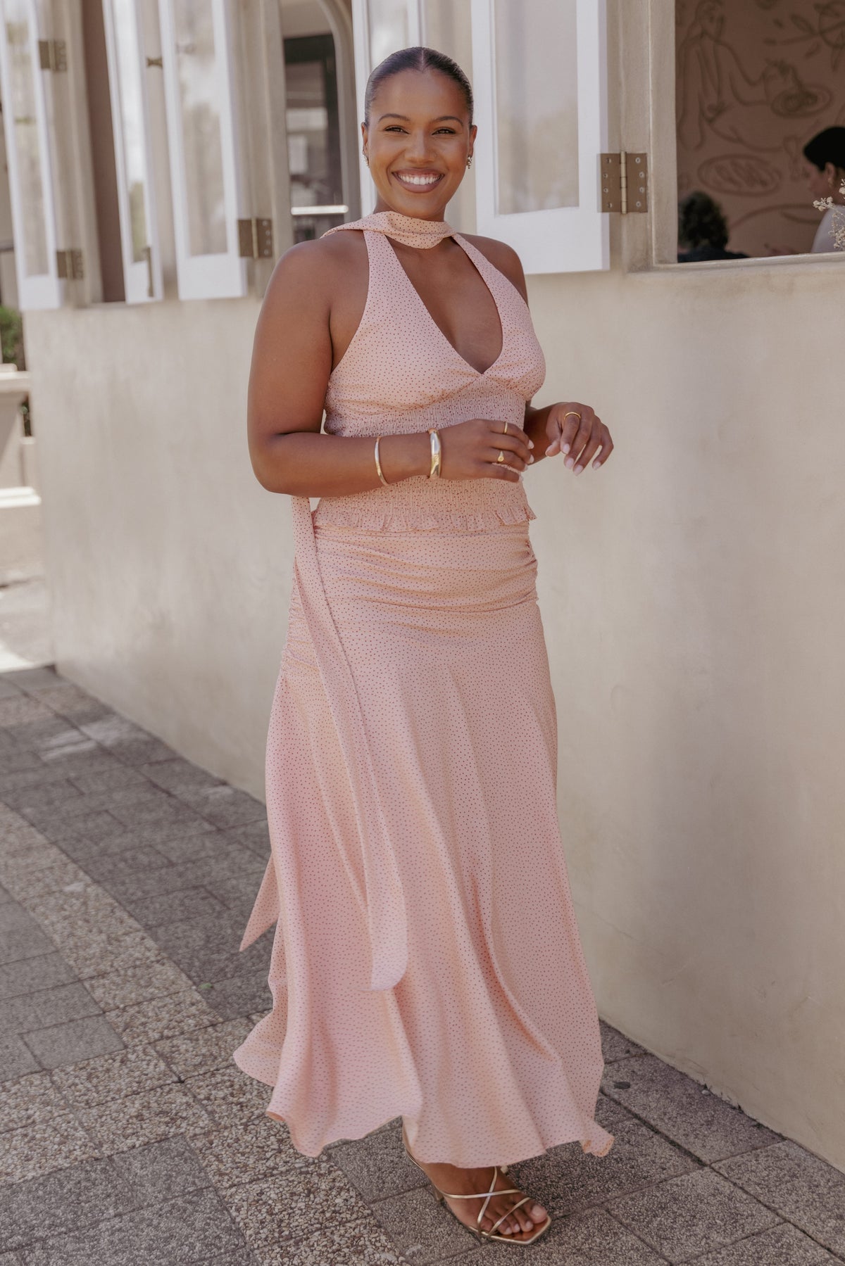 Cinthia Top in Peach Polka Dot – view 1 of 8