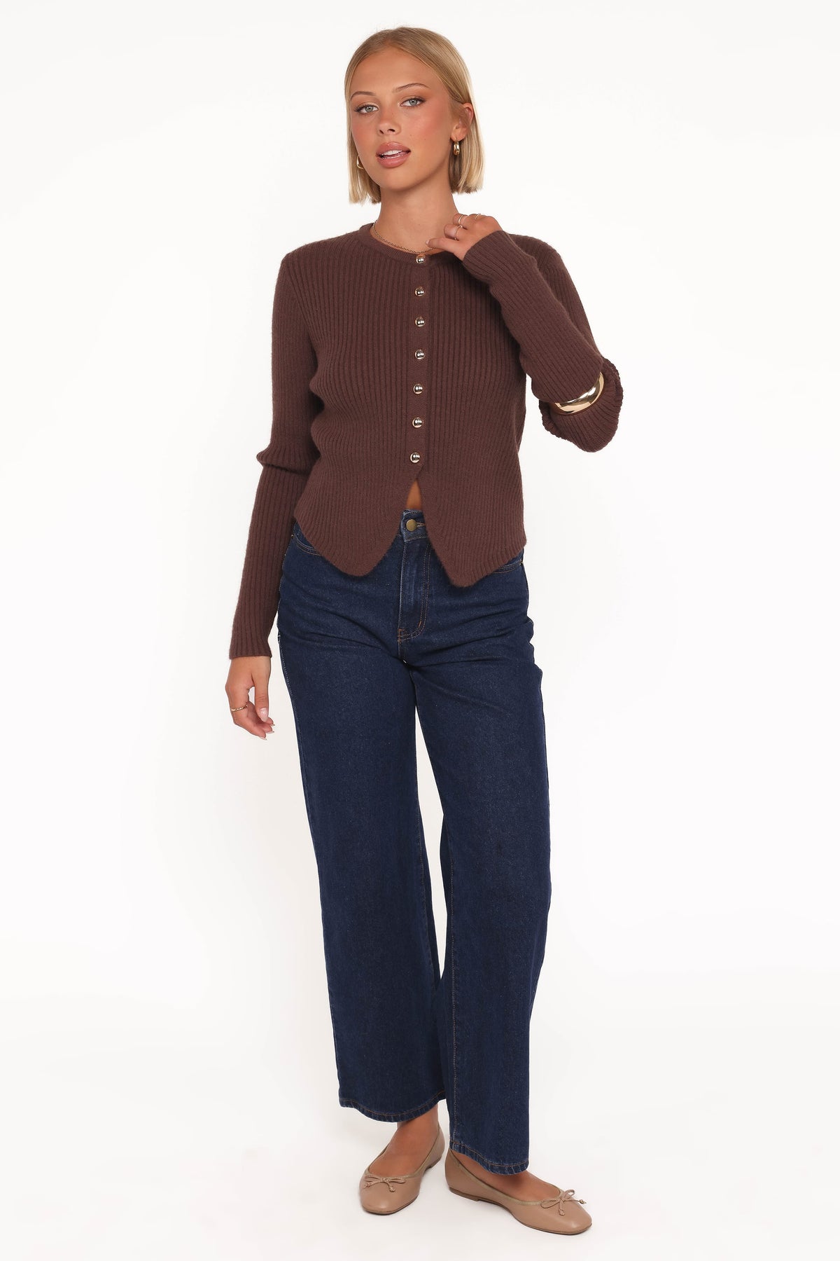 Circe Cardigan Top in Chocolate – view 5 of 6