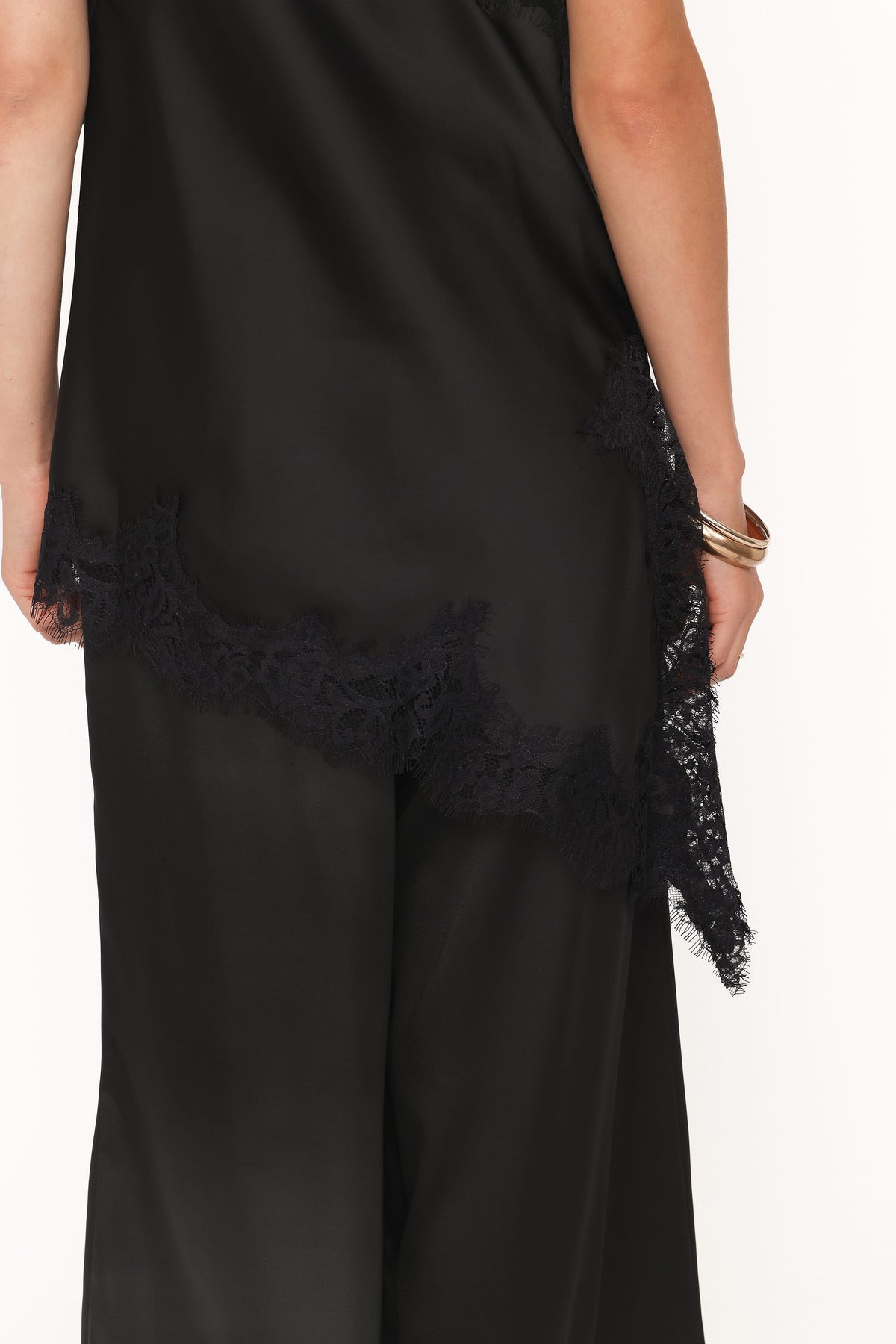 Clara Asymmetrical Lace Top in Black – view 6 of 7