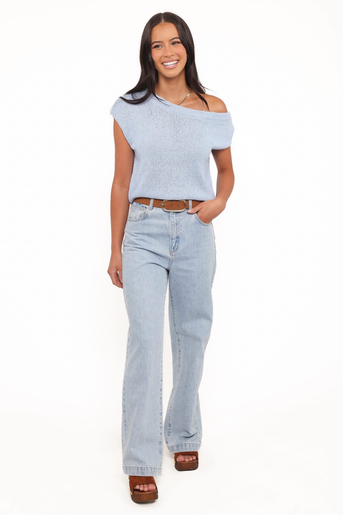 Coco Knit Top in Pale Blue – view 7 of 9