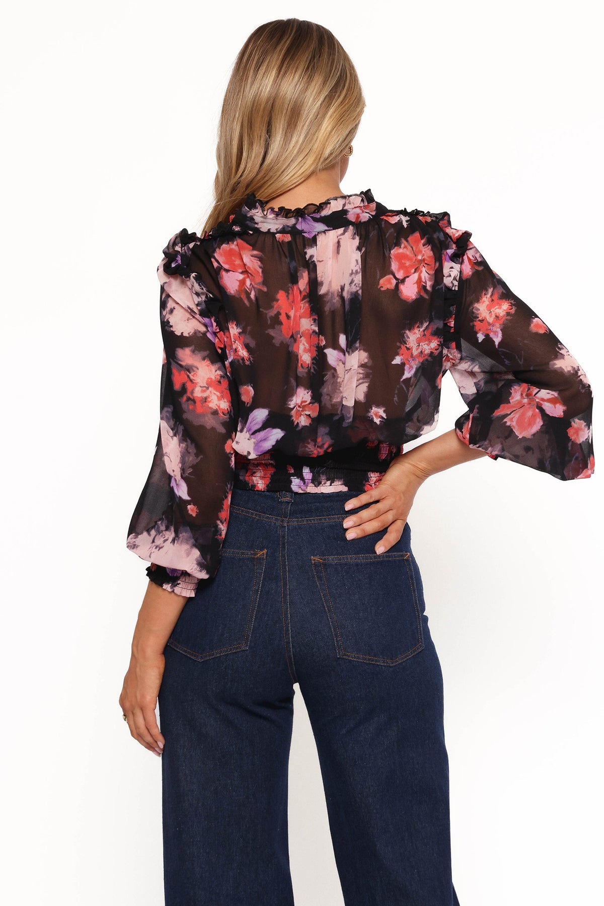 Cody Top in Black Blurred Floral – view 4 of 8
