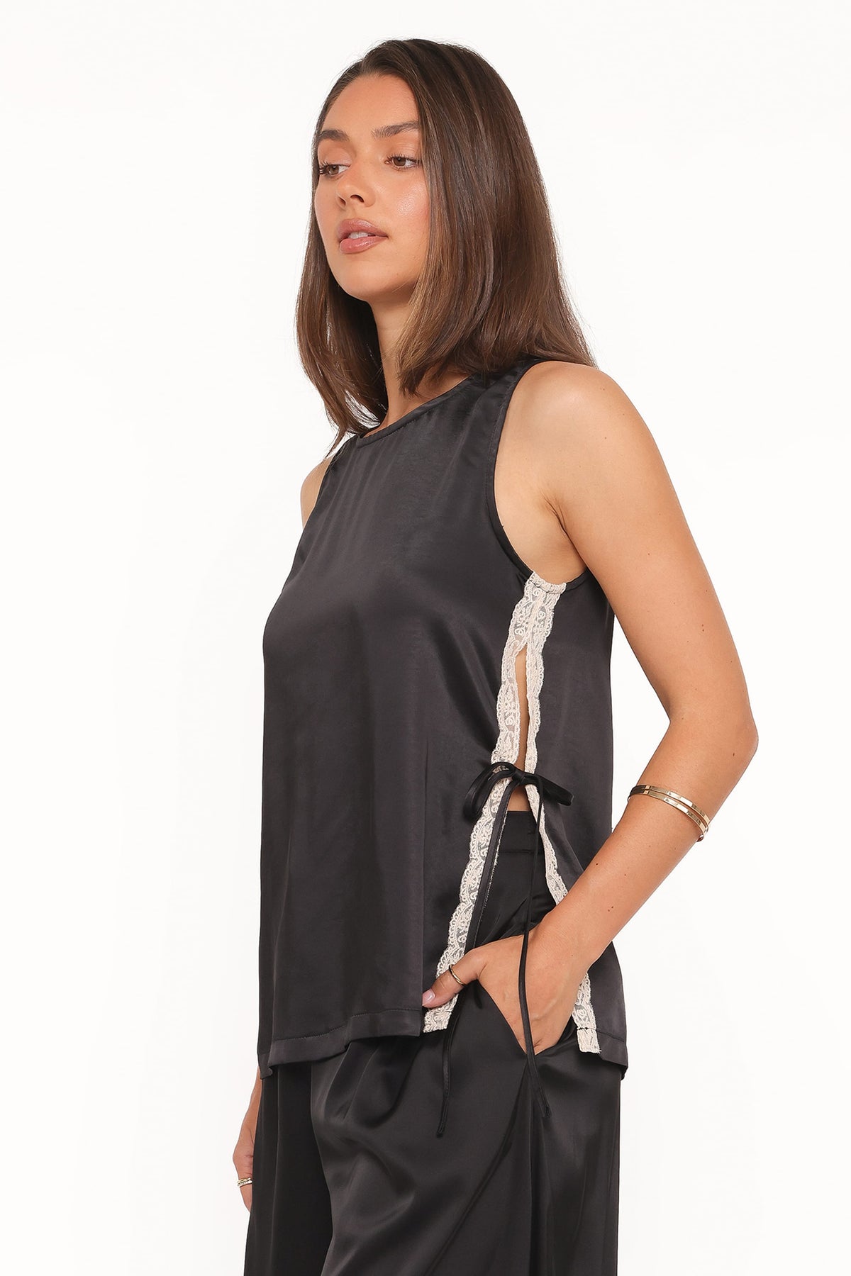 Coleman Side Slit Top in Black – view 1 of 6
