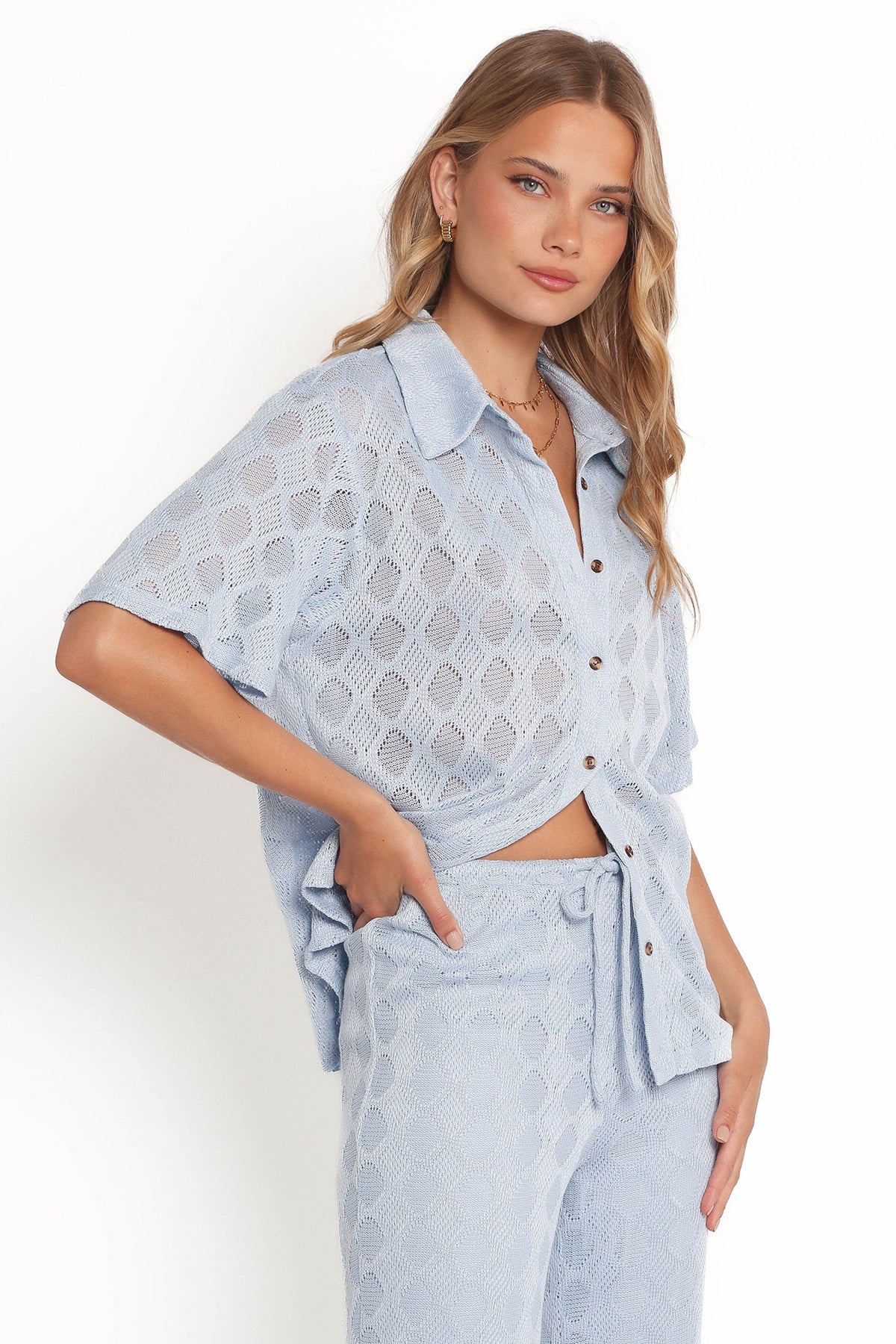 Cora Knit Shirt in Blue – view 8 of 10
