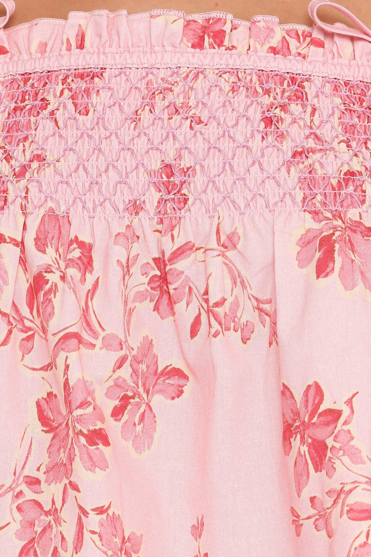 Cosima Baby Doll Top in Rose Pink Floral – view 7 of 8