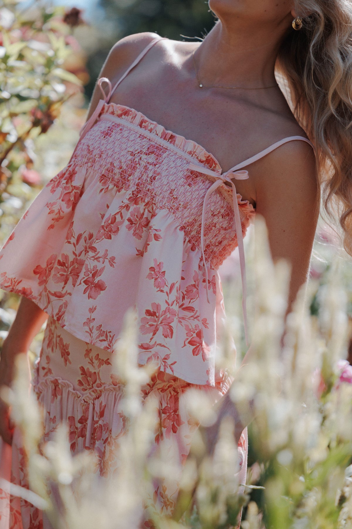 Cosima Baby Doll Top in Rose Pink Floral – view 1 of 8