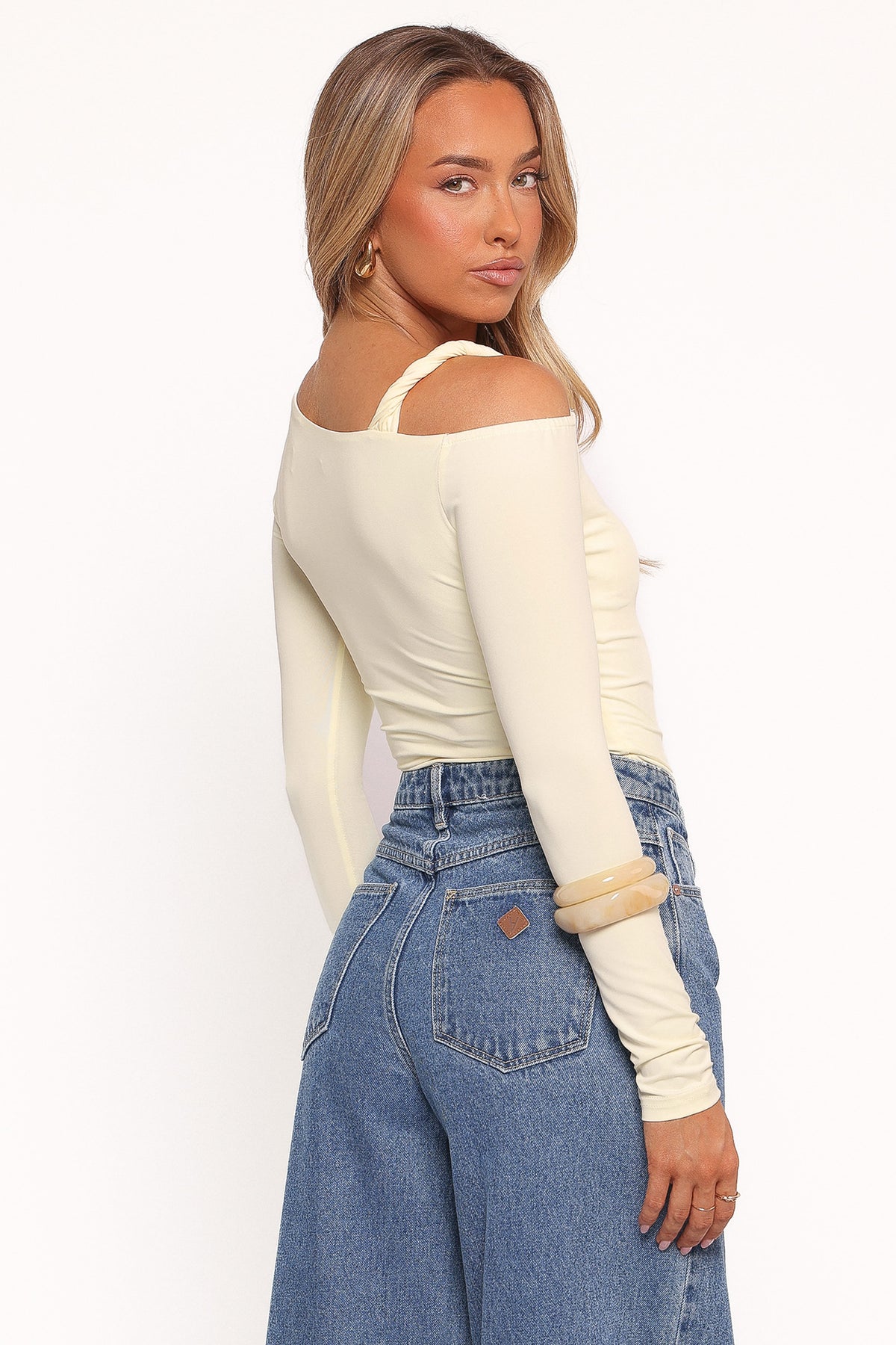 Darma Long Sleeve Top in Pale Yellow – view 6 of 8