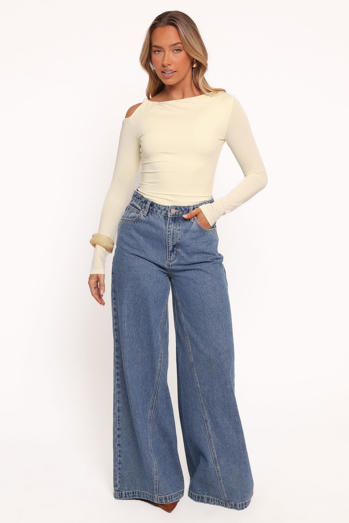 Darma Long Sleeve Top in Pale Yellow – view 2 of 8