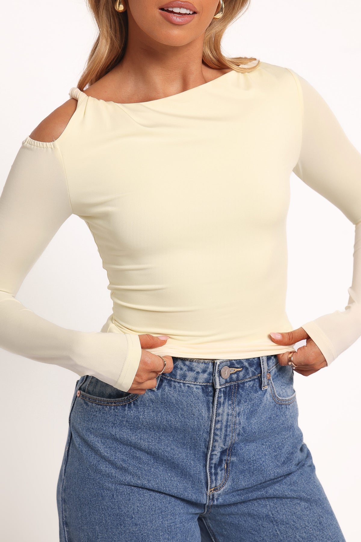 Darma Long Sleeve Top in Pale Yellow – view 3 of 8