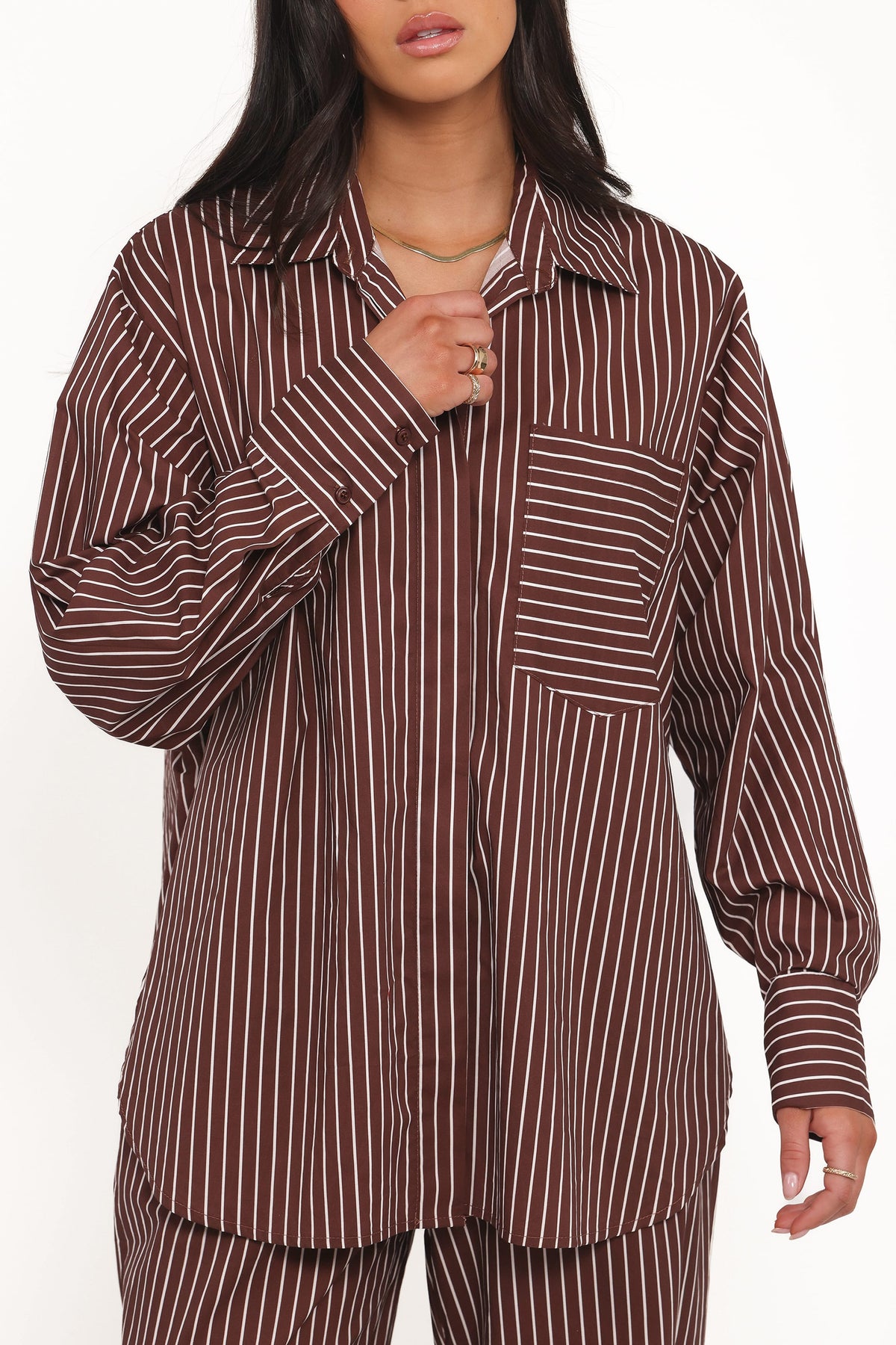 Darya Shirt in Chocolate Stripe – view 3 of 7