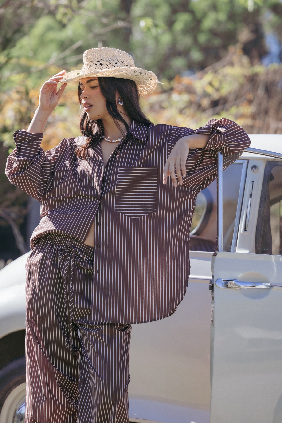 Darya Shirt in Chocolate Stripe – view 1 of 7