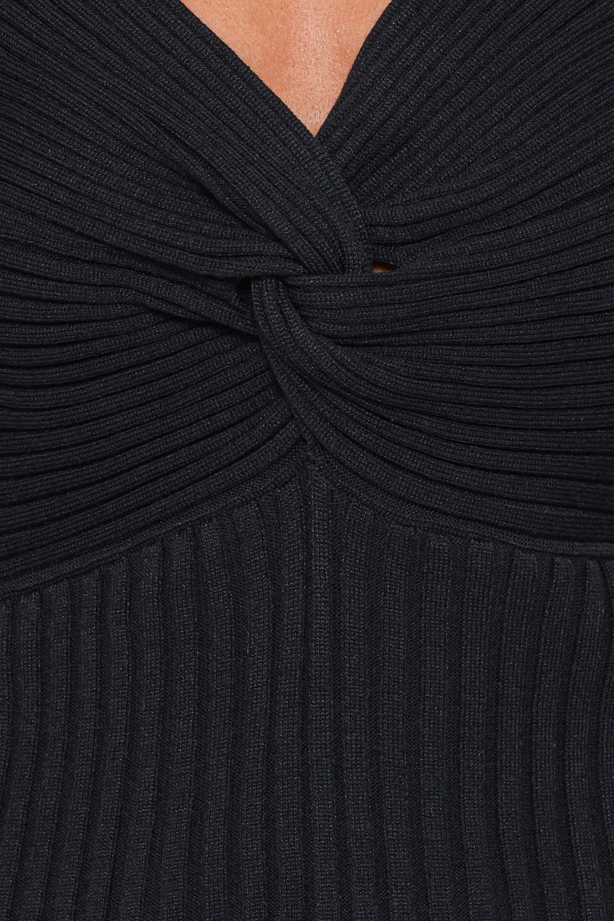 Demi Twist Detail Knit Top in Black – view 6 of 6