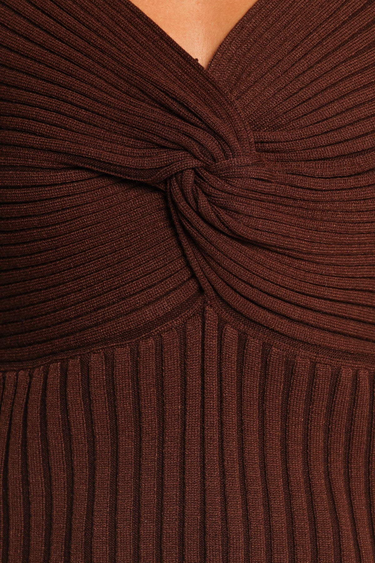 Demi Twist Detail Knit Top in Brown – view 7 of 8