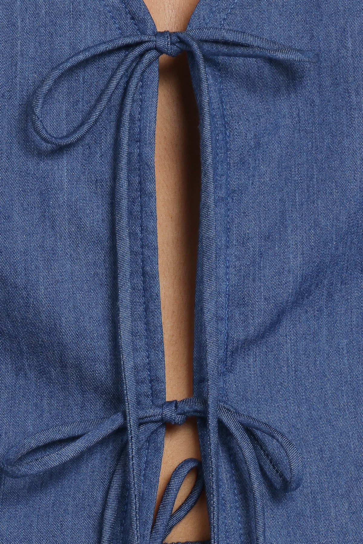Dominic Tie Front Top in Denim – view 6 of 8
