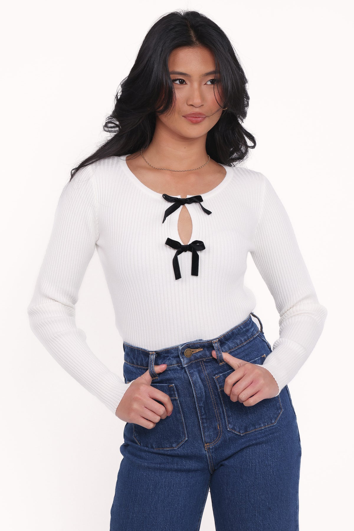 Elba Knit Top in White – view 1 of 6