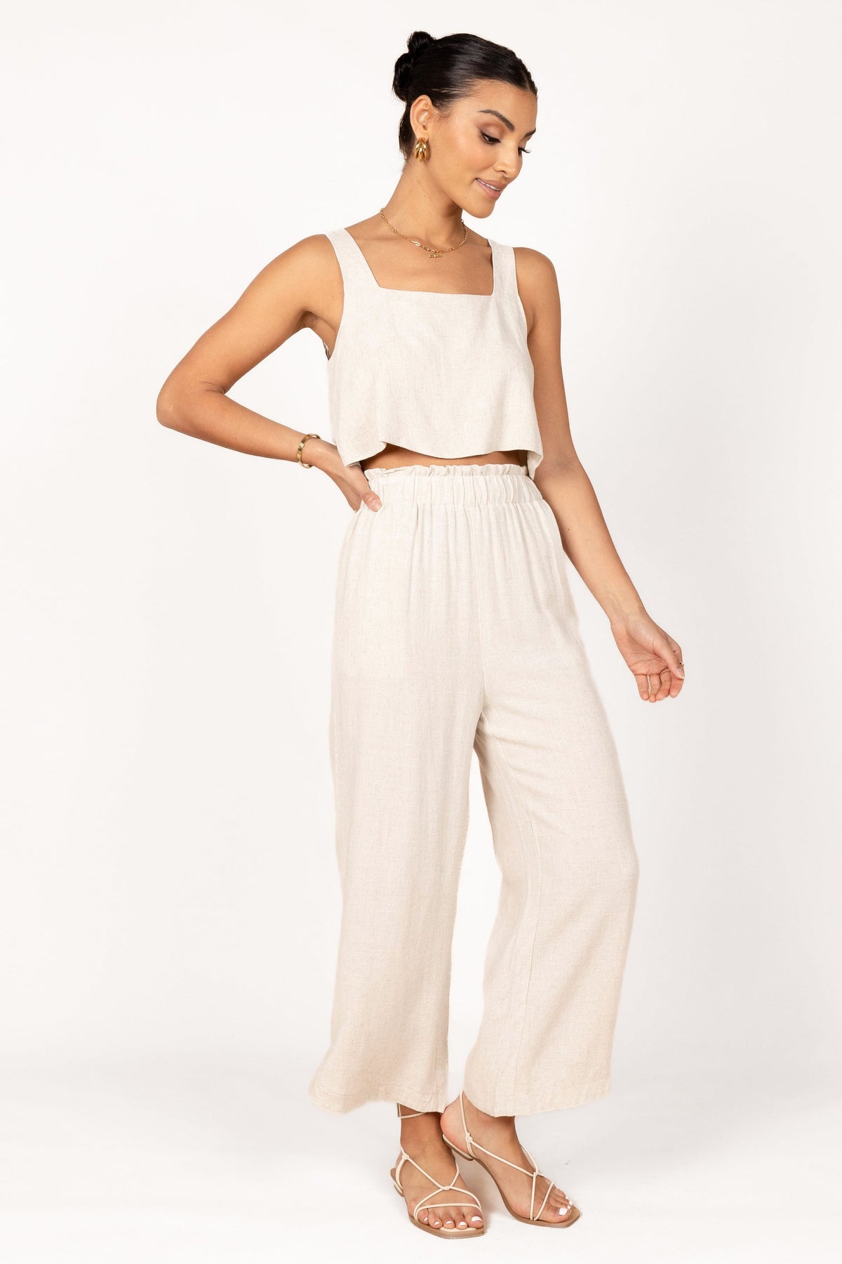 Eleanor Cropped Top in Beige – view 5 of 9