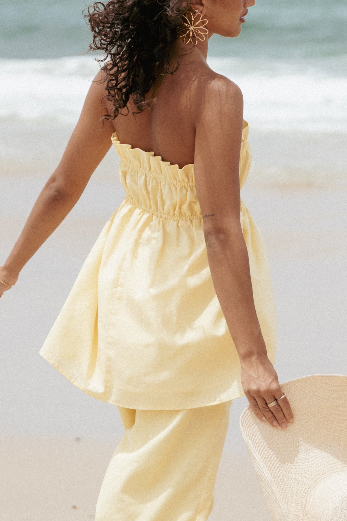 Ember Strapless Tunic Top in Butter Yellow – view 1 of 8