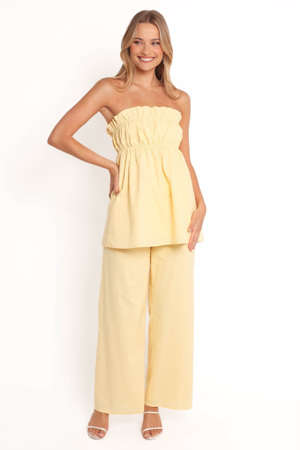 Ember Strapless Tunic Top in Butter Yellow – view 7 of 8