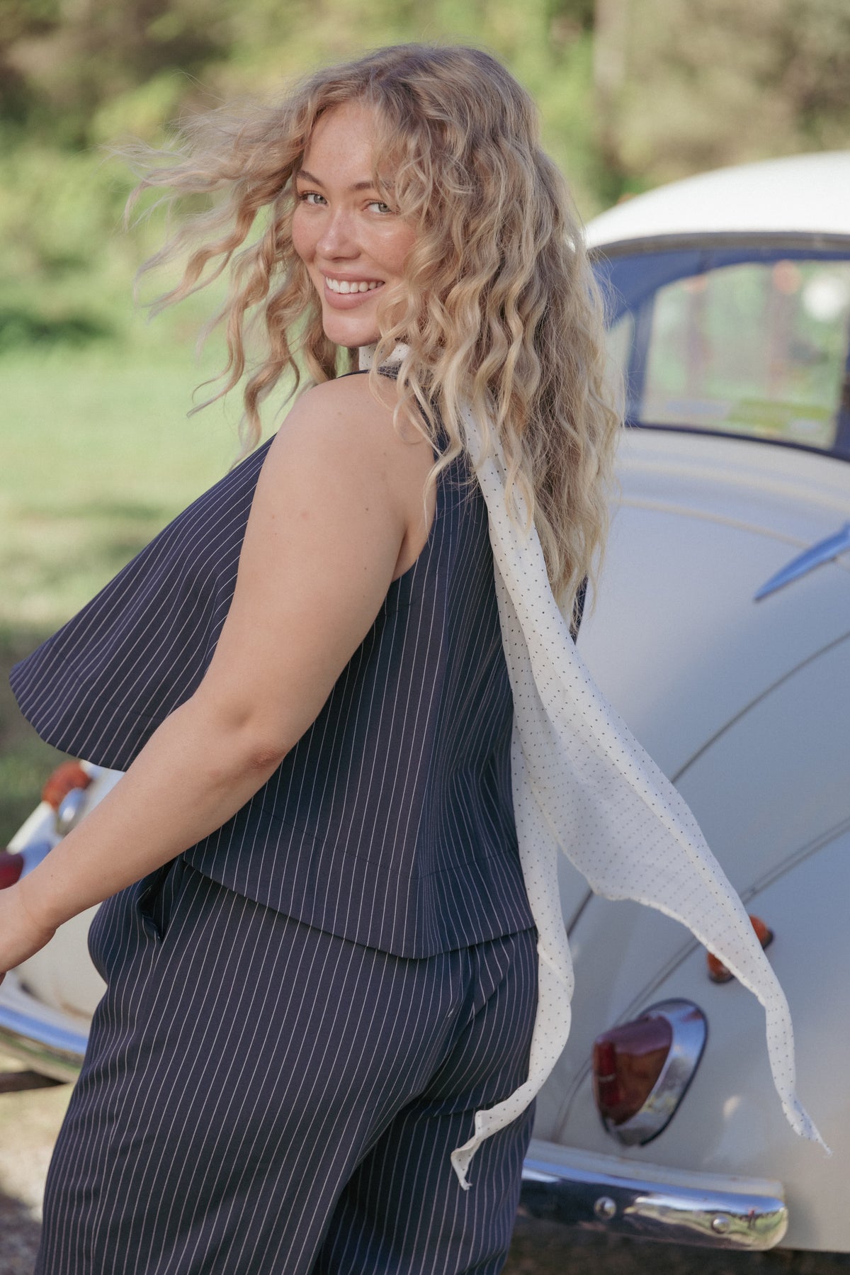 Enda Top in Navy White Stripe – view 1 of 8