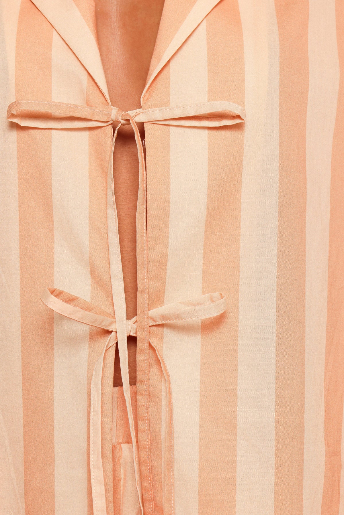 Essie Tie Front Shirt in Terracotta Stripe – view 7 of 8
