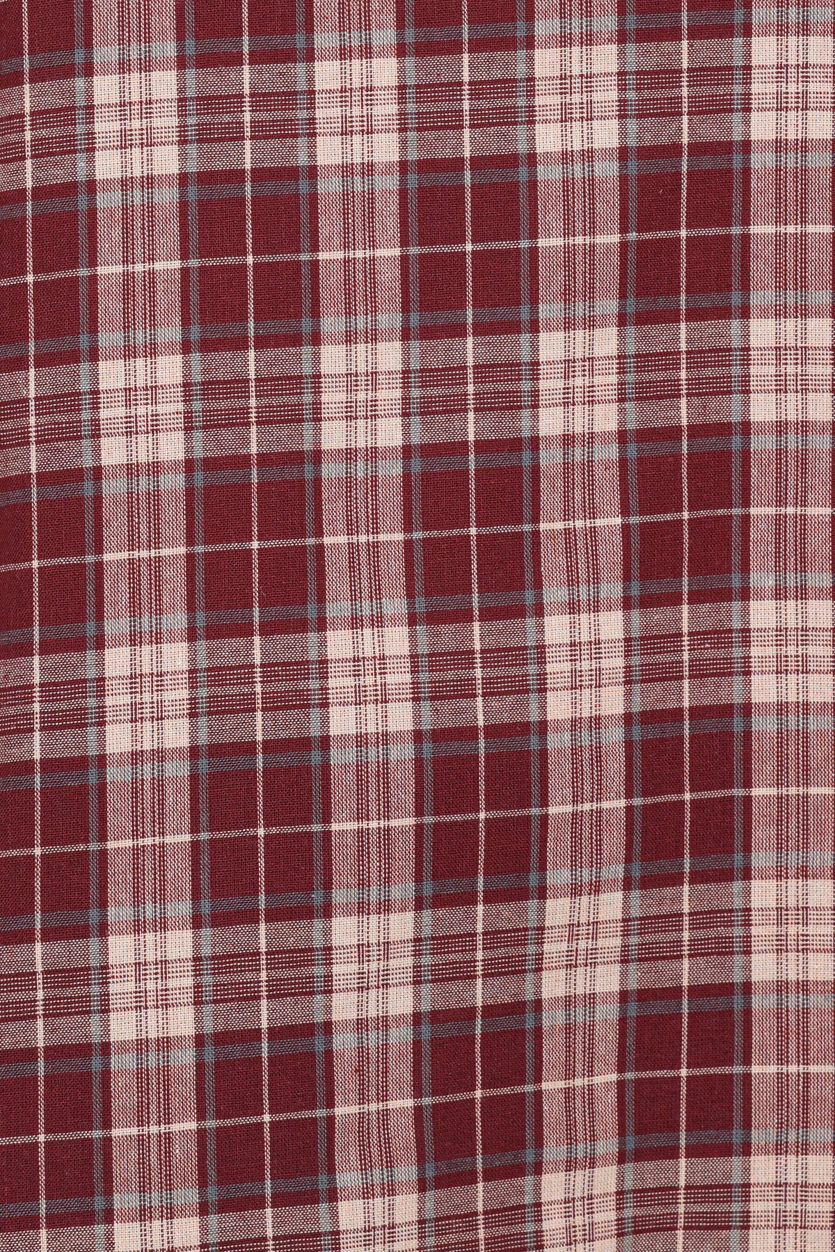 Evandri Frill Collar Top in Burgundy Plaid – view 8 of 9
