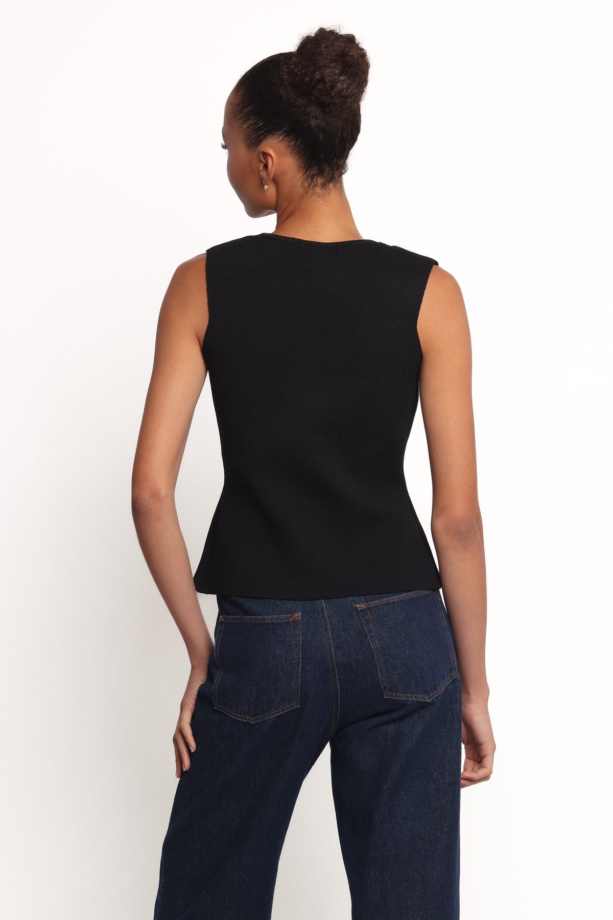Everlee Knit Vest Top in Black – view 5 of 8