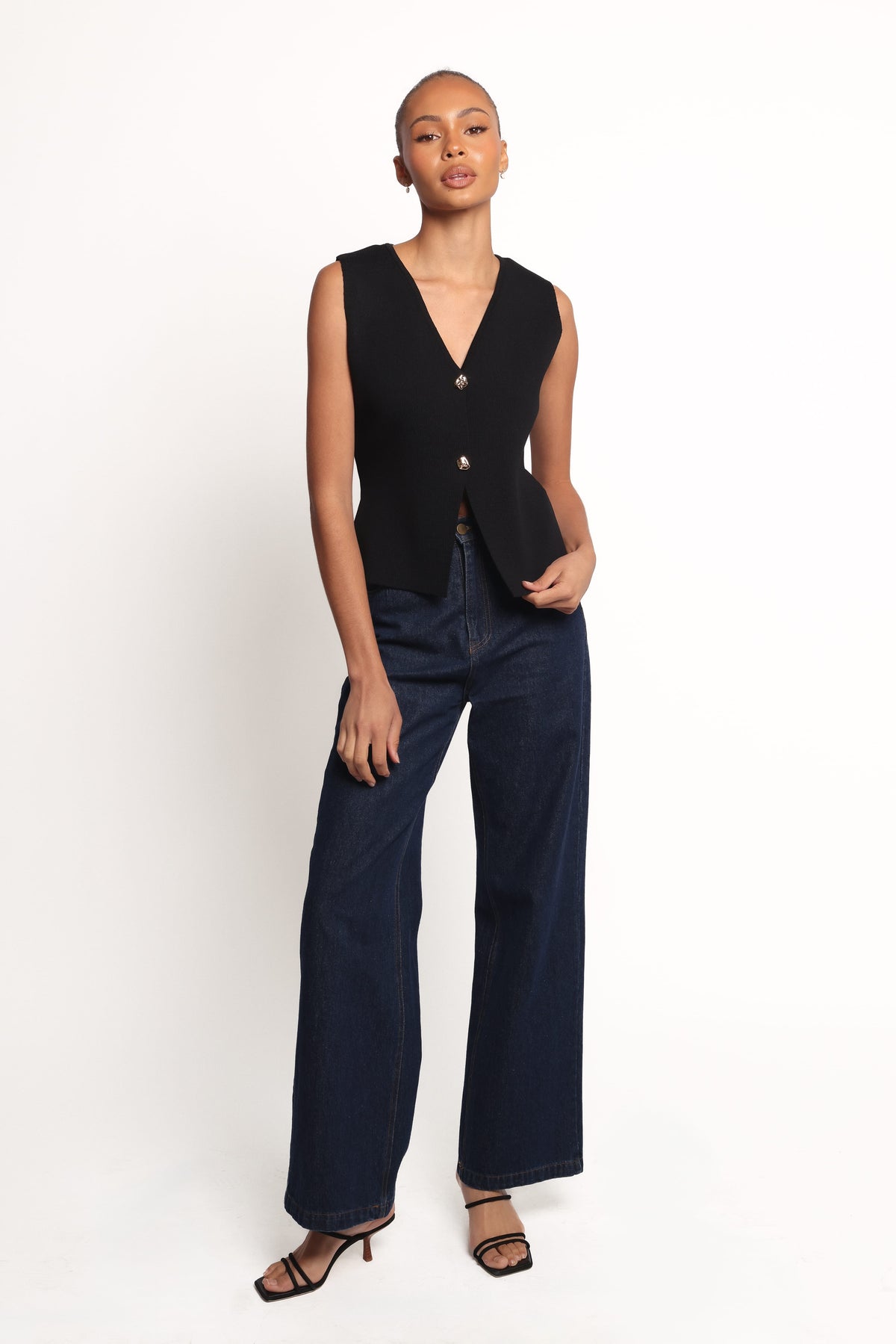 Everlee Knit Vest Top in Black – view 6 of 8