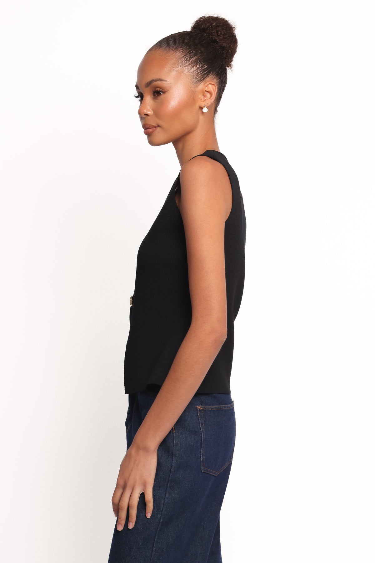 Everlee Knit Vest Top in Black – view 4 of 8